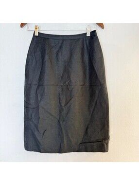 Kasper Petite Black Linen Blend Pencil Skirt Size 2P Storage Location Number:B-1
